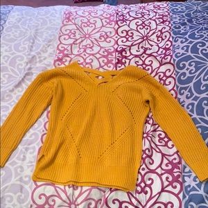 Yellow Sweater with CrissCross detail